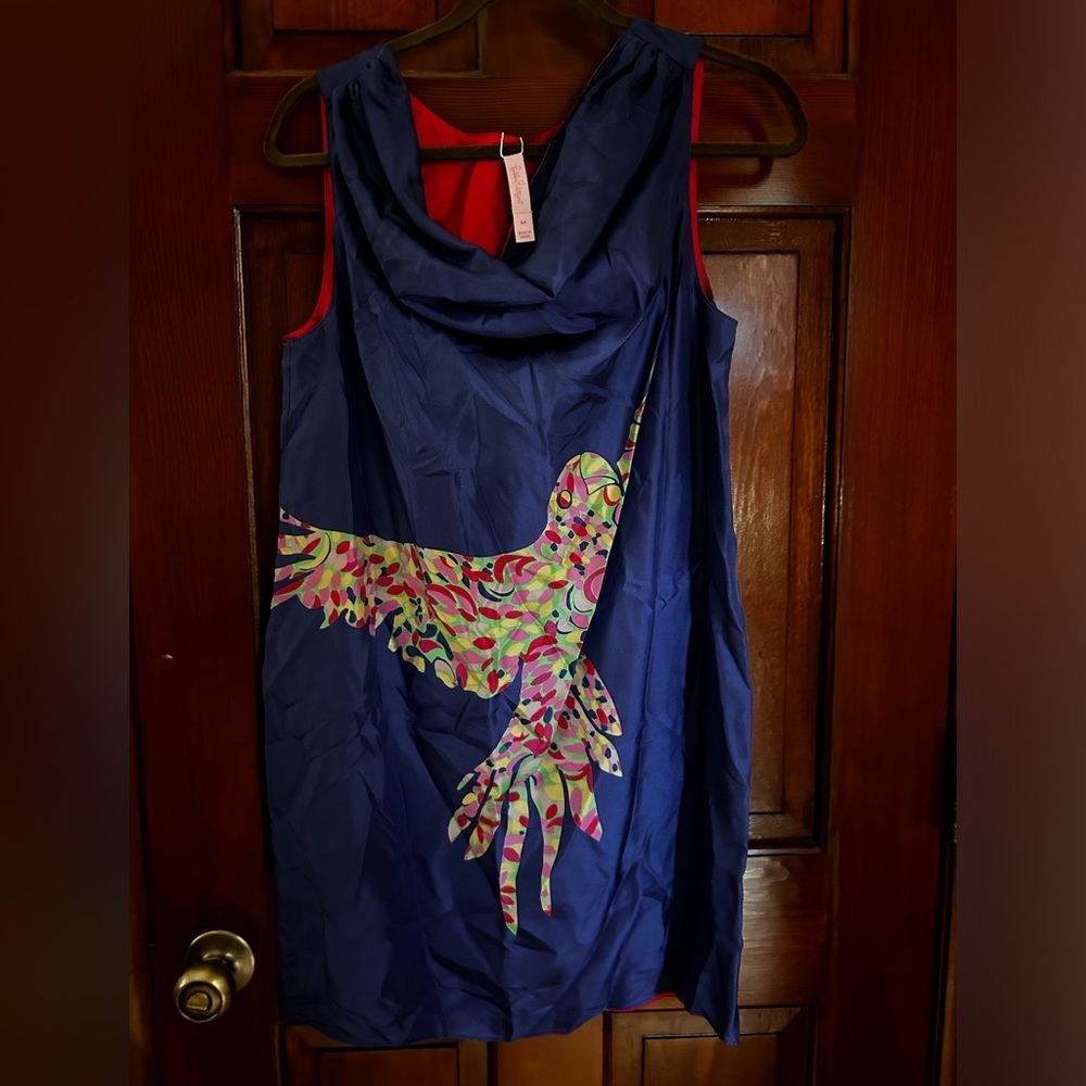 🐦 🦜 Lilly Pulitzer rare reversible two in one dress size medium BOOTY CAW - Picture 7 of 10